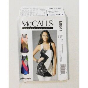 McCalls M6511 Misses Sleeveless Tunics Sizes XS-S-M Sewing Pattern Uncut